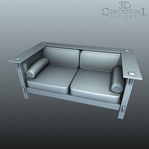 3d furniture loveseat model