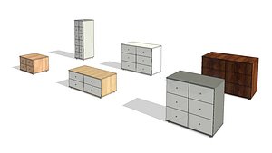 3D Double Drawer Dresser Unit model