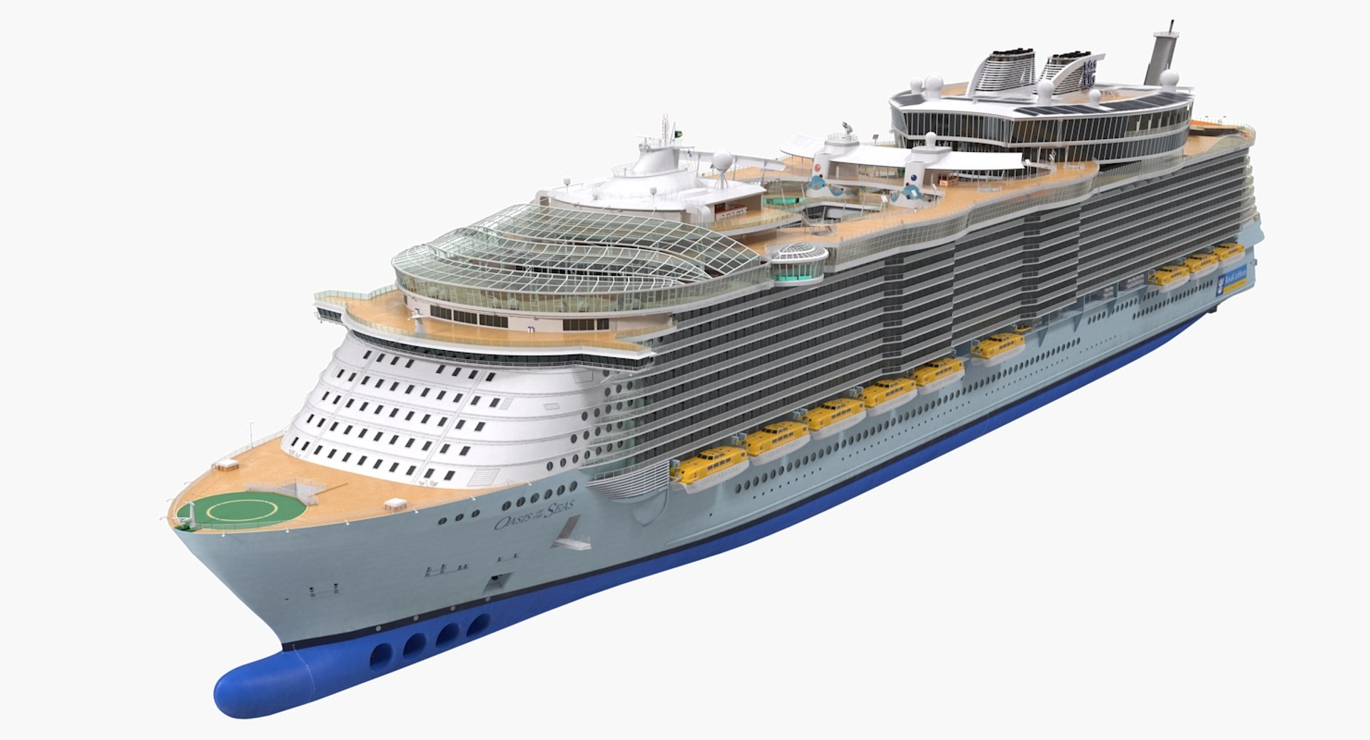 Cruise Ship Oasis of The Seas Simple Details 3D model preview