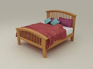 Furnished Double bed from Nimbus Bedroom Furniture Set - High Quality Furniture 3d model