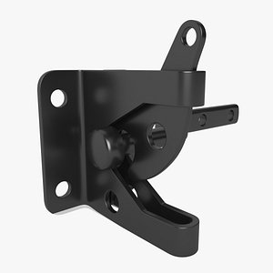 3D model Door Hook and Eye Latch with Mounting Screws Black - TurboSquid  1857930