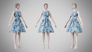 3D Dress 33 Ocean Frost v2 model