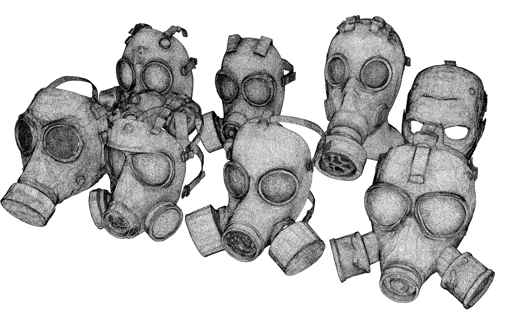 3D Old Gas Masks Pack - TurboSquid 2334280