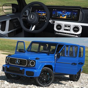 Mercedes-Benz G580 2025 Blue Rigged for Cinema 4D 3D model