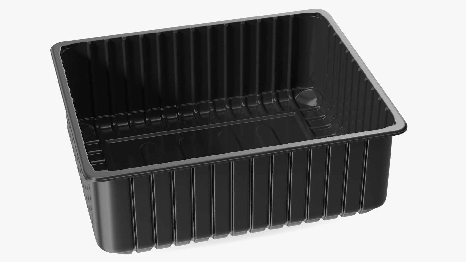 Plastic Food Storage without Lid Black 32x26cm 3D model preview