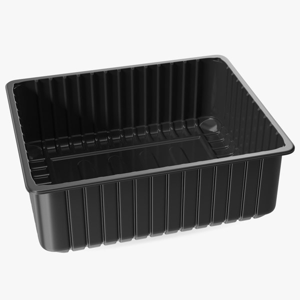 modelo 3d Plastic Food Storage without Lid Black 32x26cm - TurboSquid ...