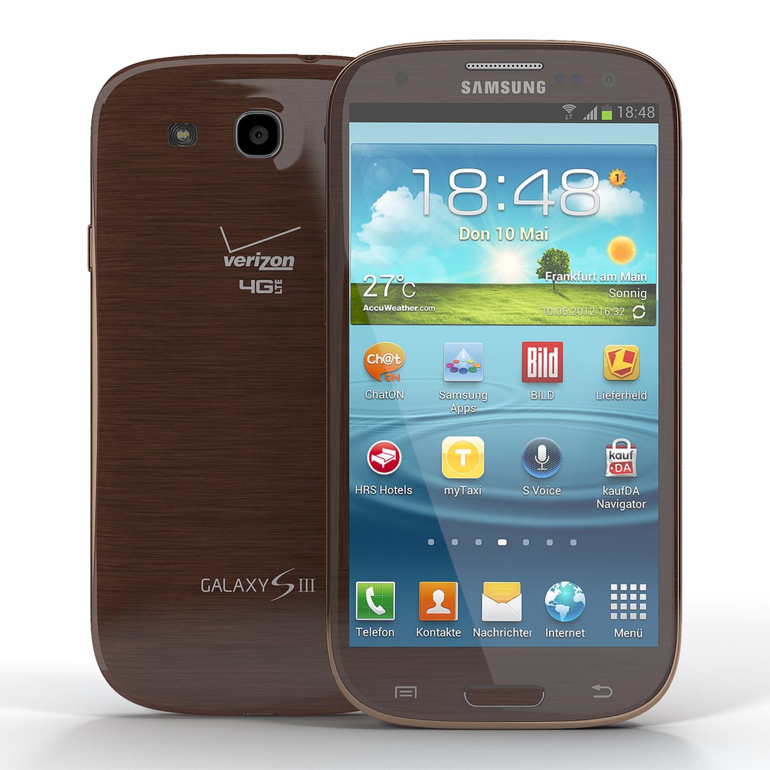 Samsung Galaxy S III Brown 3D Model 3D model preview