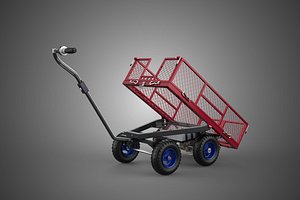 RED ELECTRIC MOTORIZED TIPPING MESH CART UTILITY WAGON TROLLEY 4