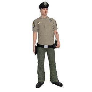 rigged police officer 3d model