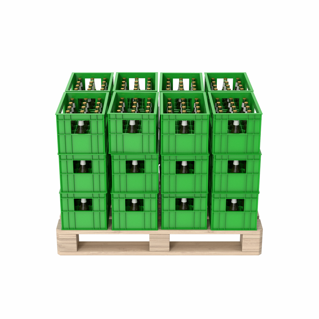 3D Crates With Beer Bottles On Wood Pallet Model TurboSquid 2035593
