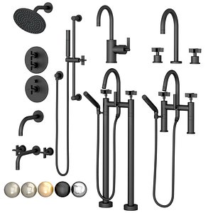 3D model Rejuvenation West Slope set faucets and bath shower