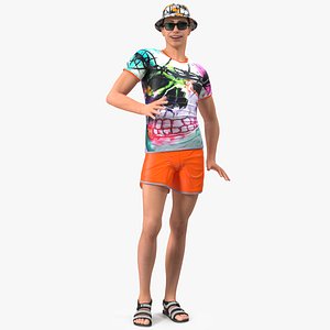 Teen Boy Swimwear Rigged for Maya 3D model