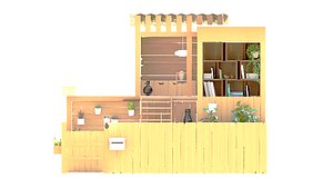 3D Simple wooden house
