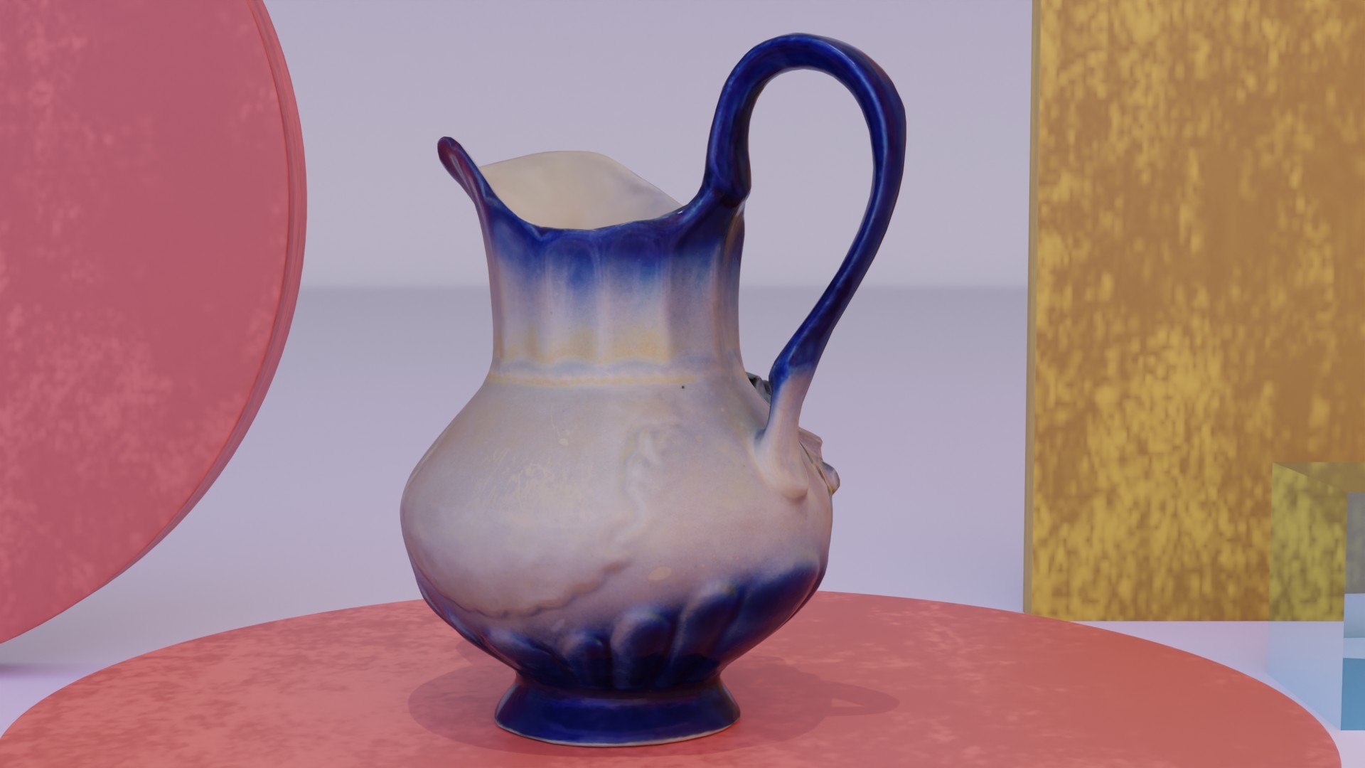 Porcelain pitcher with roses 01 3D model 3D model - TurboSquid 1968962