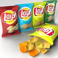 Lays Packs and Chips with Textures
