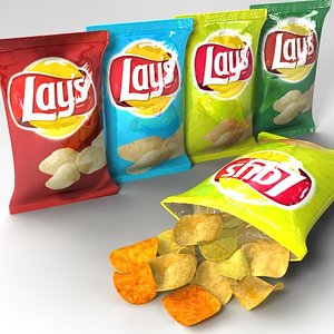 Lays Packs and Chips with Textures
