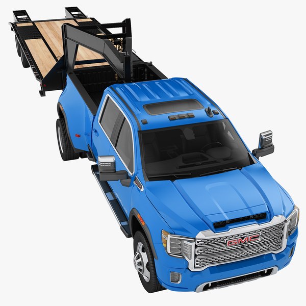 Gmc Sierra Hd Denali 2020 Gooseneck Trailer 03 Model Turbosquid 2015404