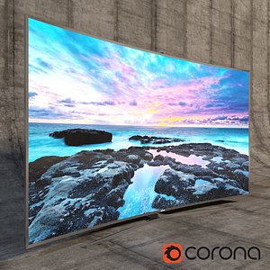Samsung 3D Led TV 4k SUHD 88 JS9500 9 Series Curved Corona Render