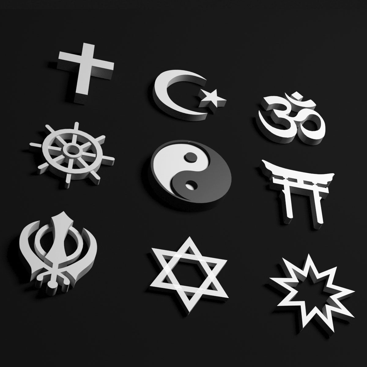 3D world religions icons - TurboSquid 1735441