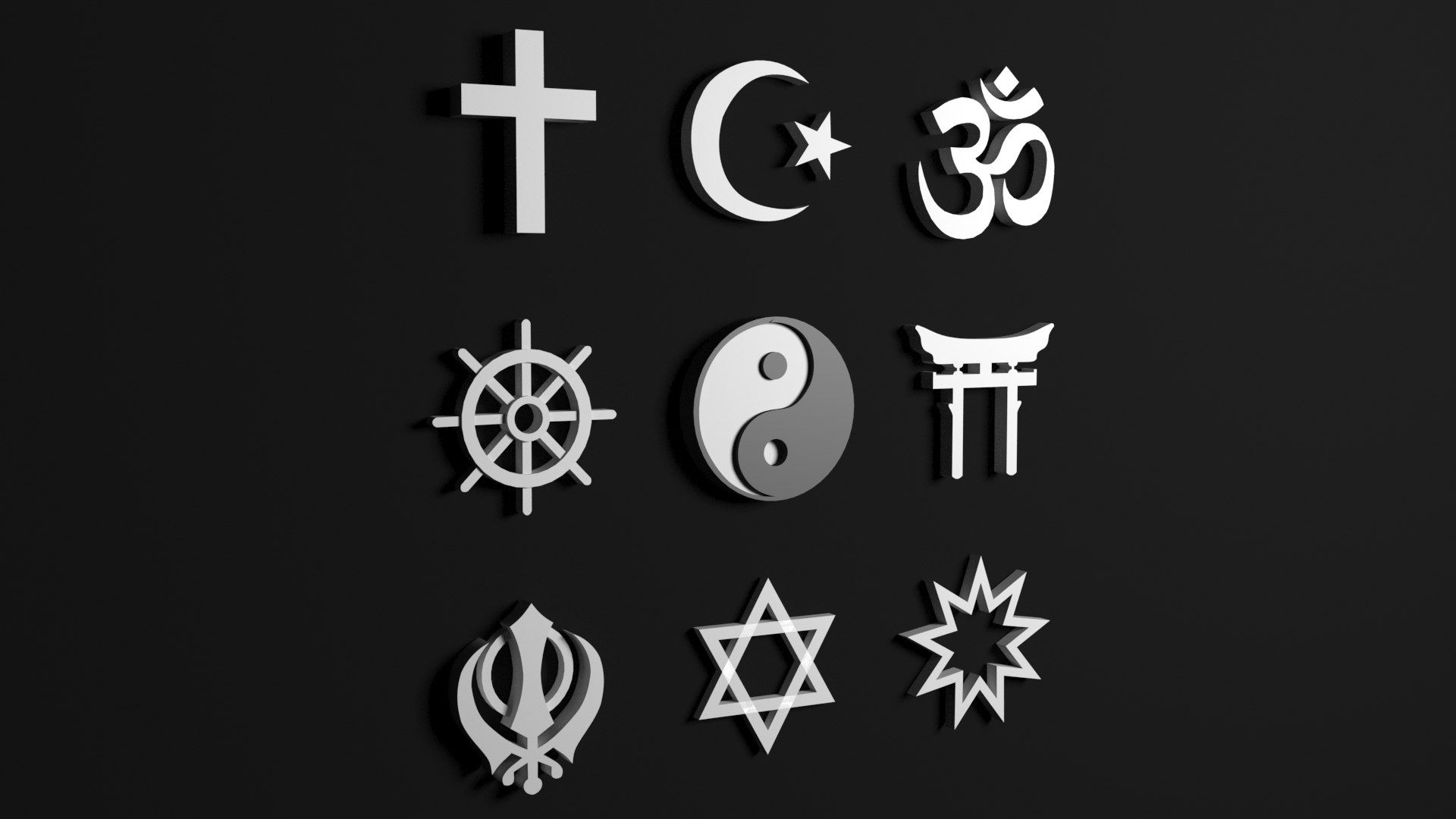 3D world religions icons - TurboSquid 1735441