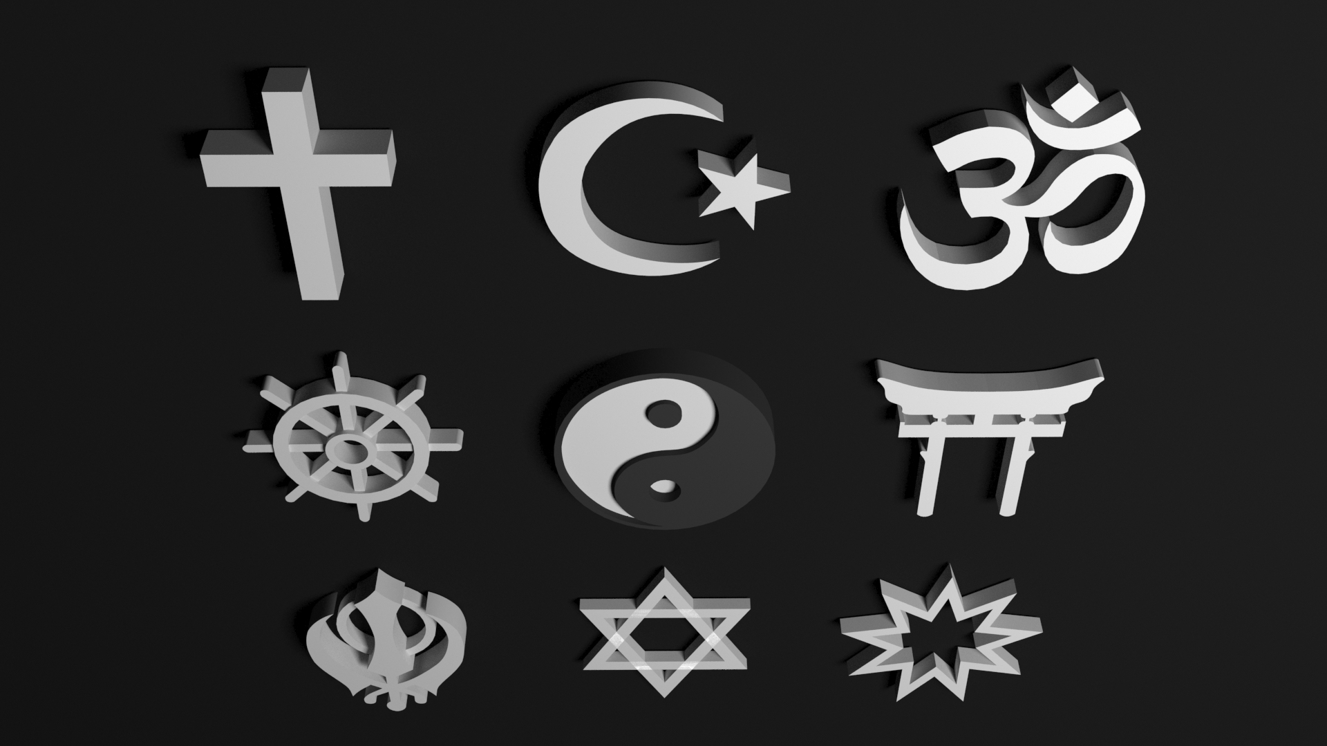 3D world religions icons - TurboSquid 1735441