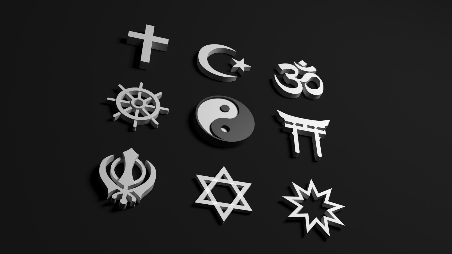 3D world religions icons https://p.turbosquid.com/ts-thumb/uq/LtPcRm/X4/2/jpg/1621510060/1920x1080/fit_q87/e7afab6e93570e21c5595bcd59f268127df8f08c/2.jpg