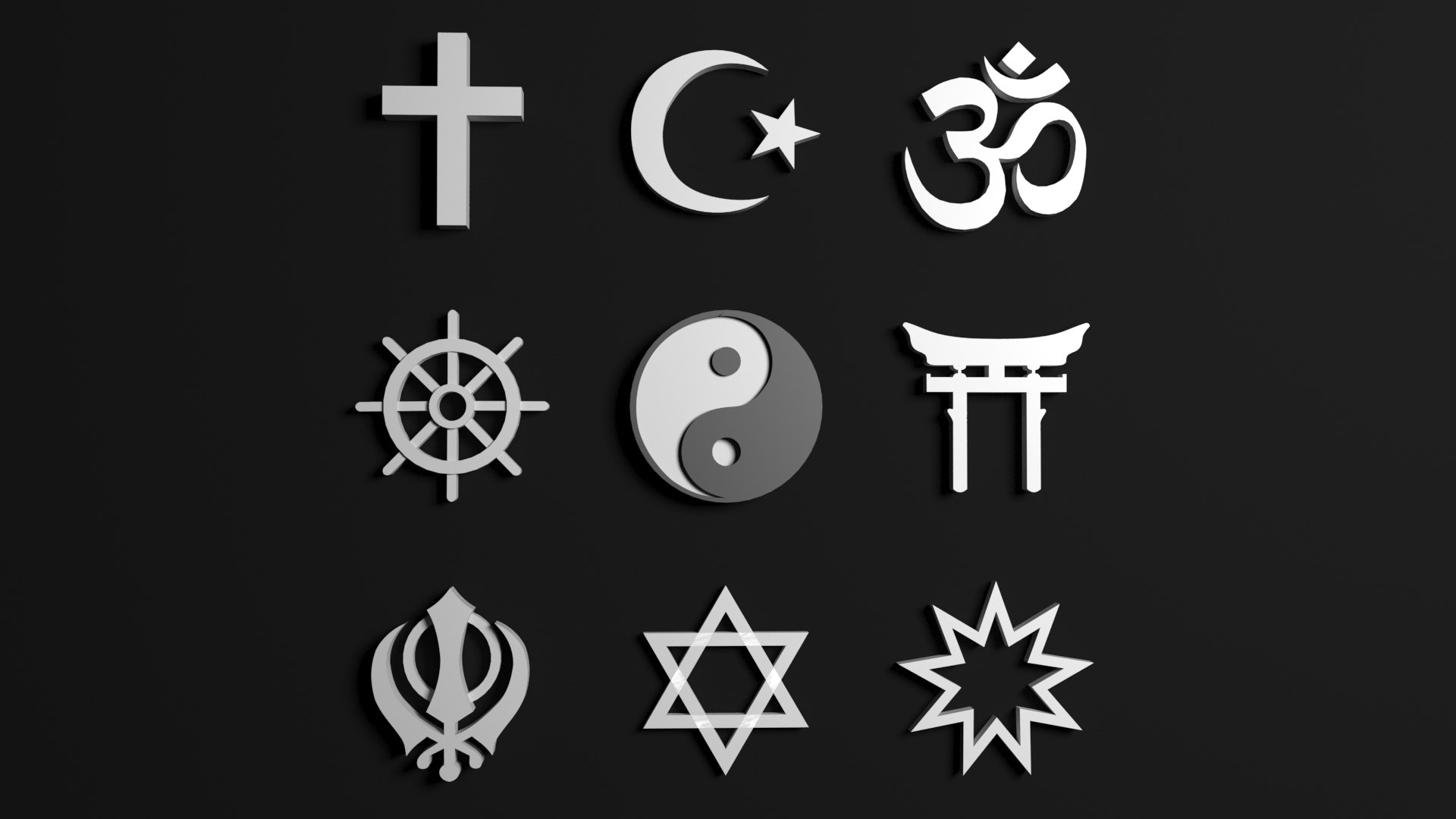 3D World Religions Icons - TurboSquid 1735441