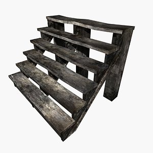 3d wood stairs old