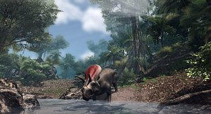 3D model torozaur jurassic dinosaur low-poly