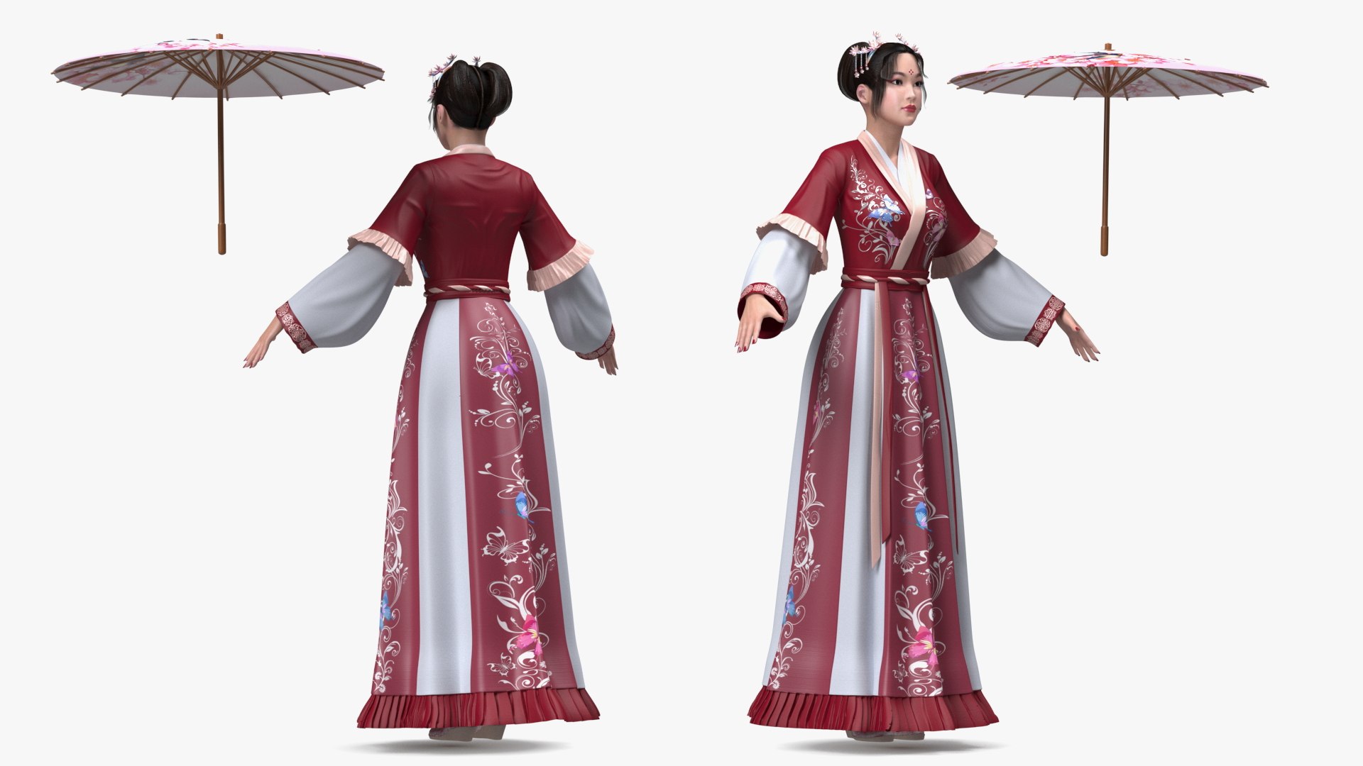 Traditional Chinese Woman Rigged 3D model - TurboSquid 2024971