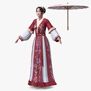 Traditional Chinese Woman Rigged