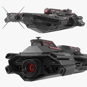 Military Spaceship Black 3D model