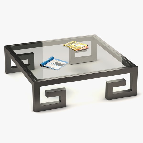 coffee table metal glass 3D model