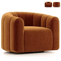 FITZ RUSSET VELVET SWIVEL CHAIR