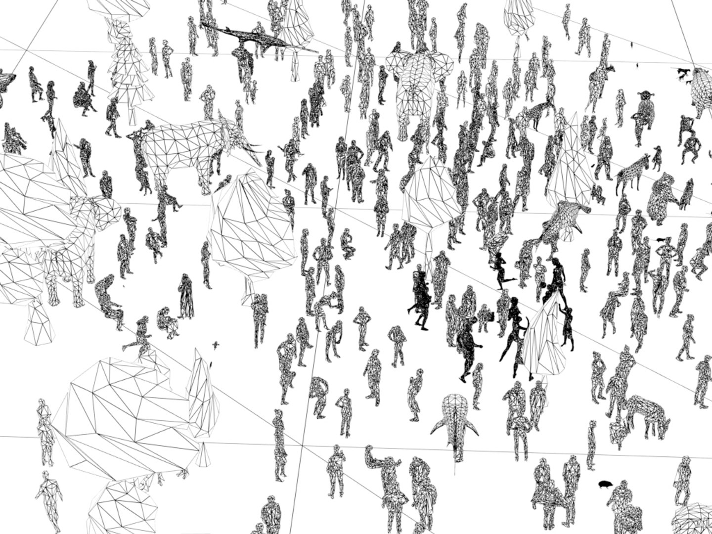 People Animal Crowd Pose 3D Model - TurboSquid 1566787