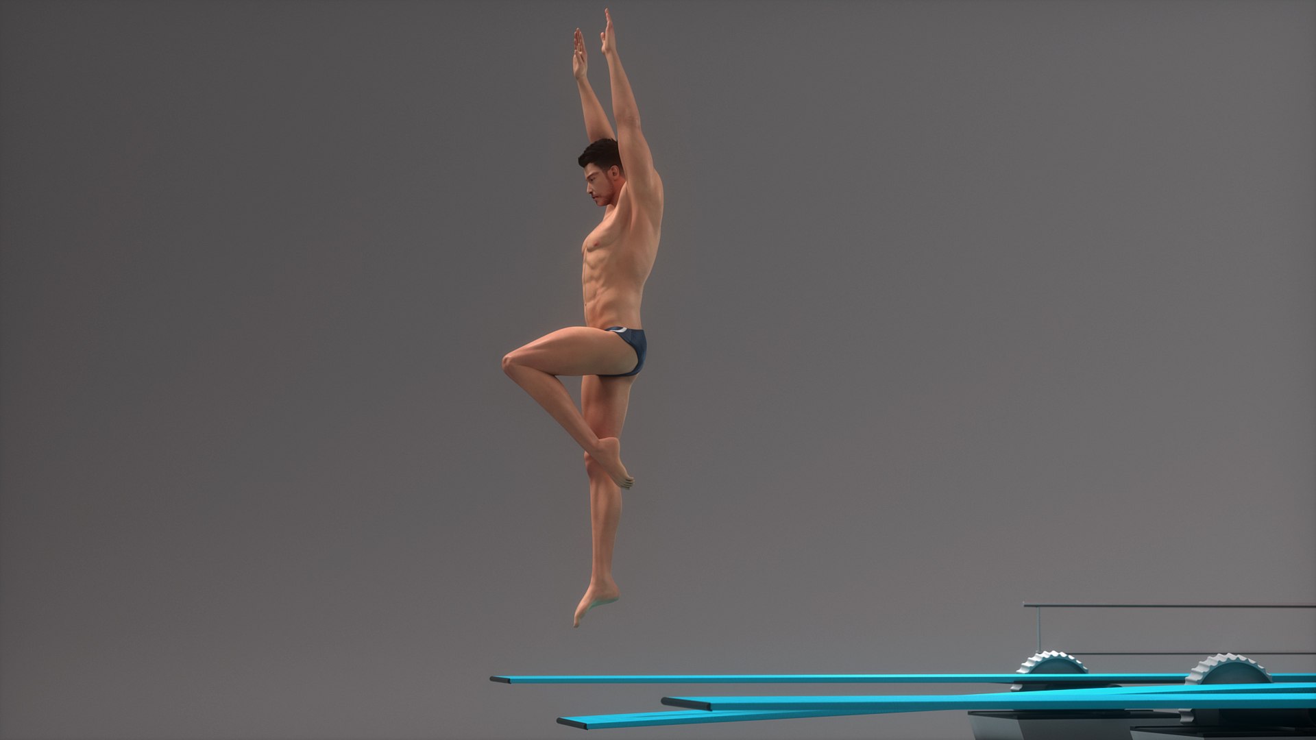 3D Male Diver Springboard Animated HQ Model - TurboSquid 2219858