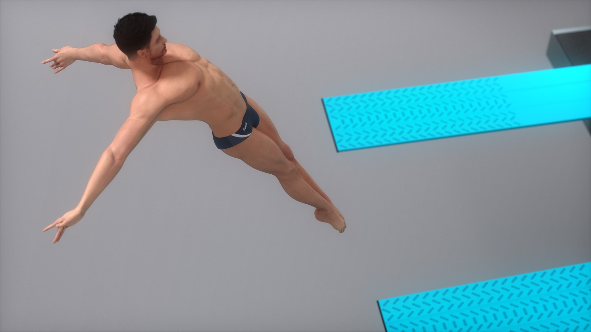 3D Male Diver Springboard Animated HQ Model - TurboSquid 2219858