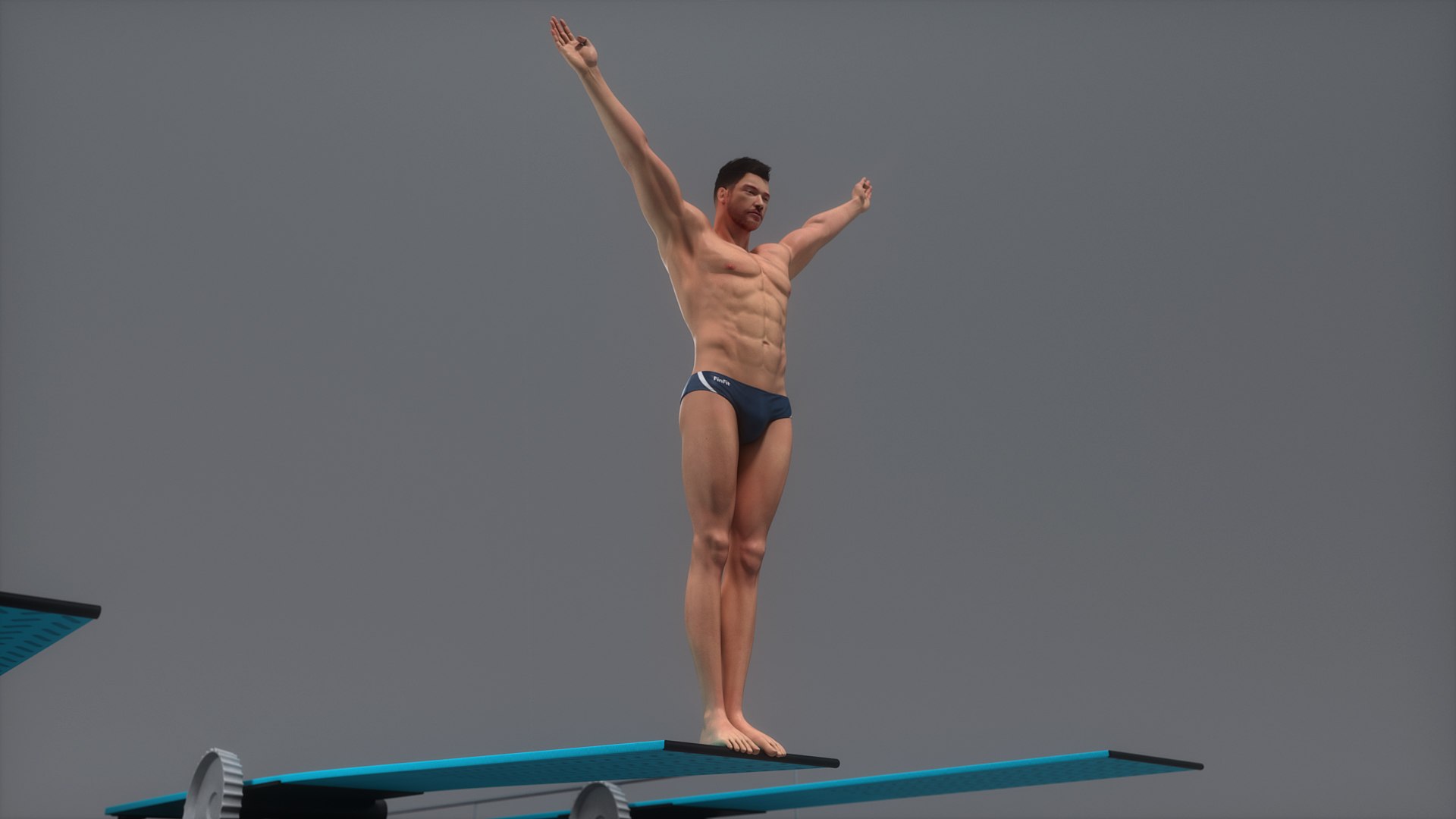 3D Male Diver Springboard Animated HQ Model - TurboSquid 2219858
