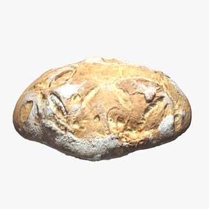 Homemade rustic bread 3D model