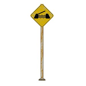 Movable Bridge Warning Traffic Sign 3D model