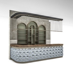 The classic indoor bar Low-poly 3D model
