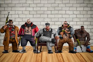 Mafia Bosses Gangster 3D Character Pack Low-poly 3D model