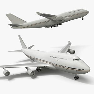 3D Boeing 747 Passenger Airliner Rigged model