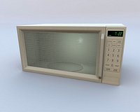 Microwave oven with door that opens