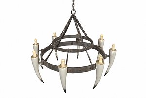 old iron chandelier pbr 3D model