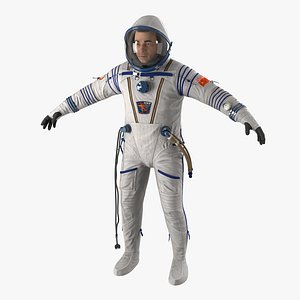 Russian Astronaut Wearing Space Suit Sokol KV2