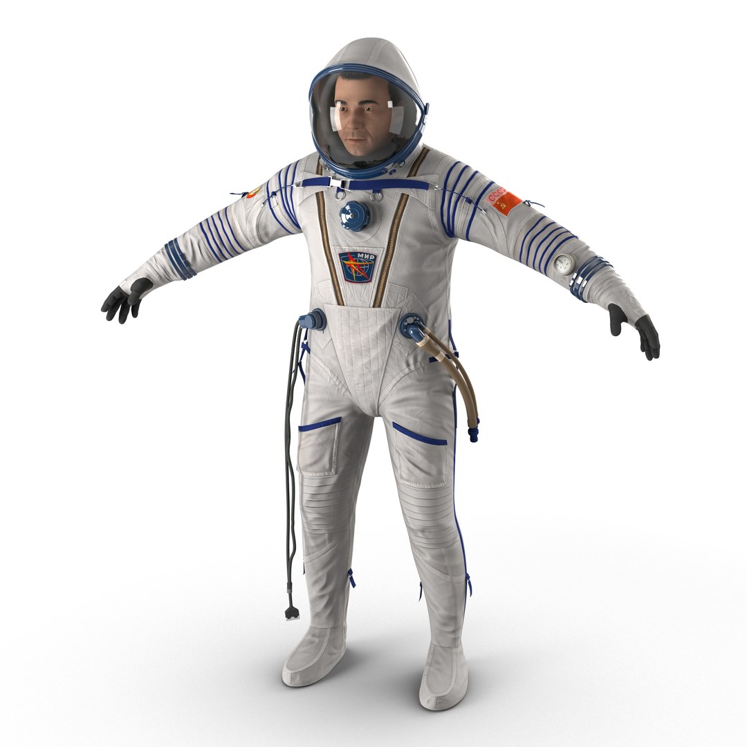 Russian Astronaut Wearing Space Suit Sokol KV2 3D model preview
