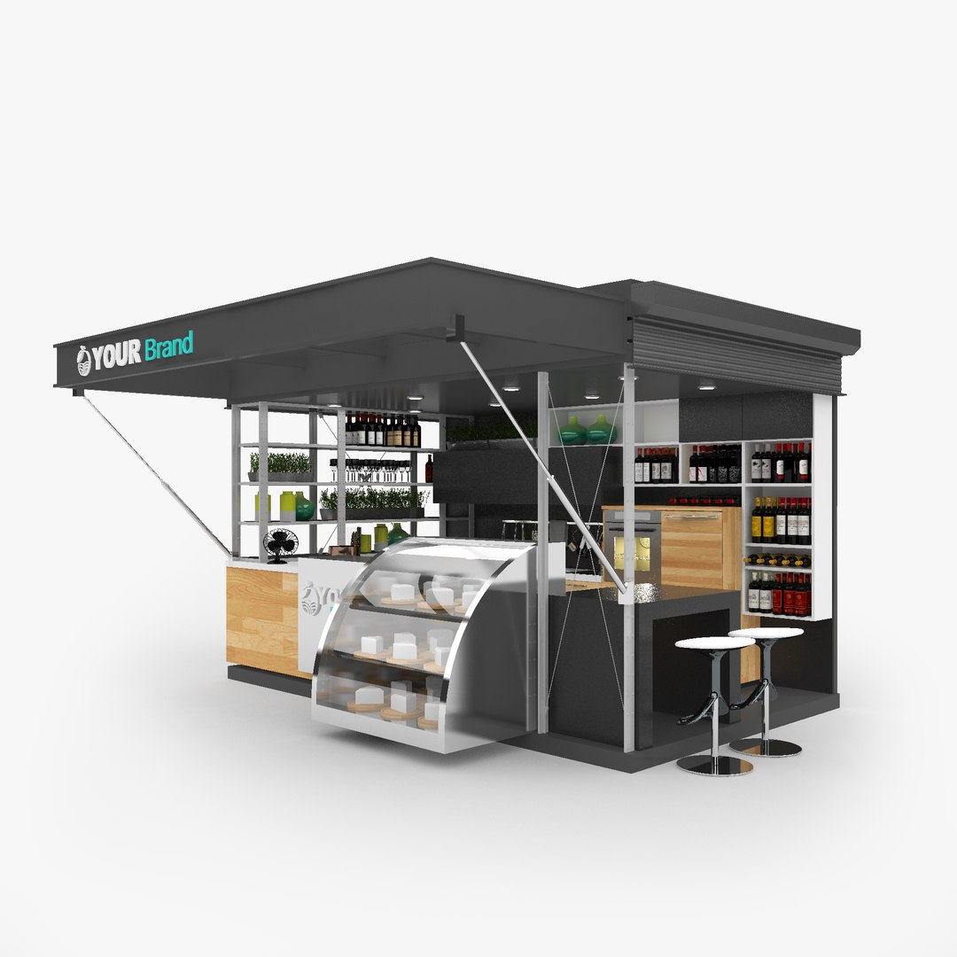 3D Coffee - Bar Kiosk Booth - TurboSquid 1911465