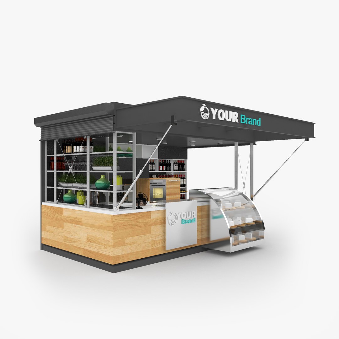 3D Coffee - Bar Kiosk Booth - TurboSquid 1911465