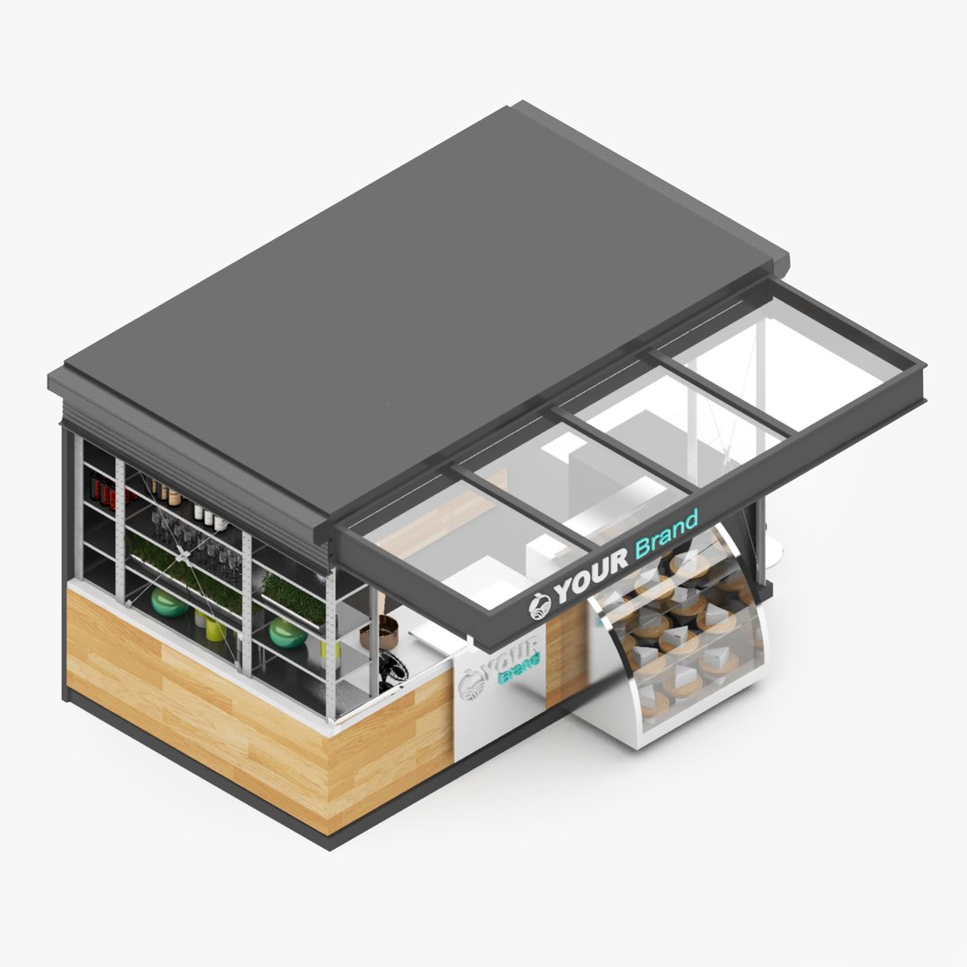 3D Coffee - Bar Kiosk Booth - TurboSquid 1911465